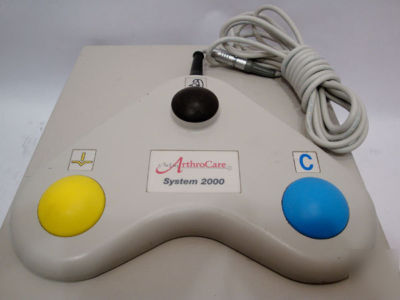 Arthro care console and foot pedal with attachments