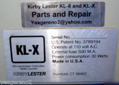 Kirby lester kl-x pill counting machine - 99% condition