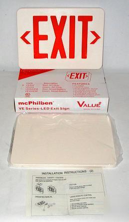 Mcphilben verw 120/277V 2-si red, led exit sign-ac only