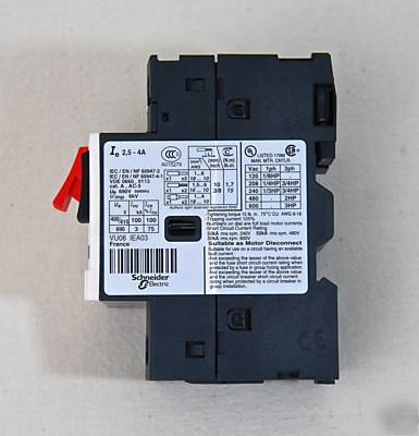 Telemecanique manual motor starter GV2ME08 2.5-4A 3PH