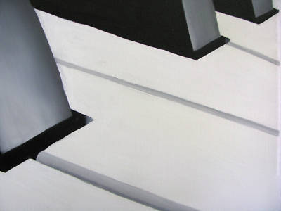 The piano art oil painting music black white max cate