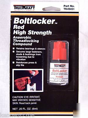 Thread lock boltlocker red high strength locking 2 nip