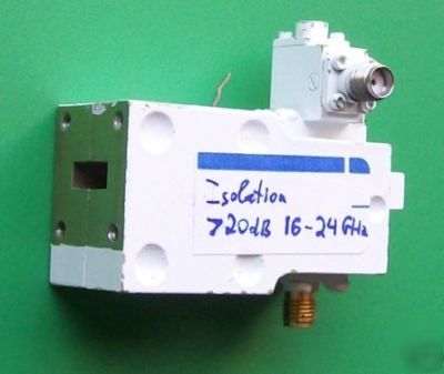 Wr-42 WR42 sma waveguide isolator, 16-24 ghz, +data