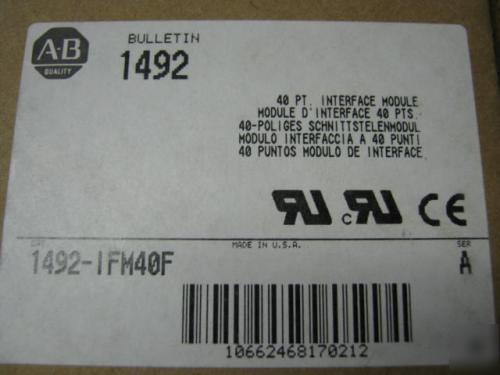 Allen bradley 40PT module interface 1492-IFM40F 