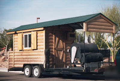 Bbq smoker & log cabin concession trailer