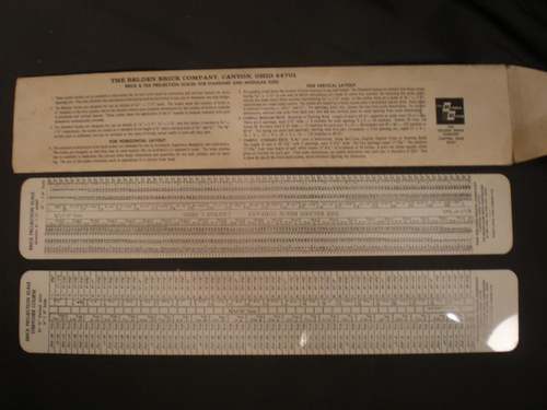 Belden brick & tile projection scales ruler rule x 2