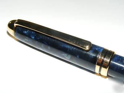 #8 unique handmade crushed velvet large pen - dark blue