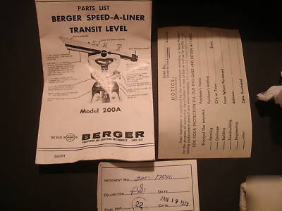 Berger level and transit level model 200A w/ case