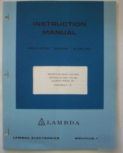Lambda LK340A.... instruction manual - $5 shipping 