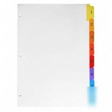 New box of 6 sets brand sparco index # 1 - 8 punched