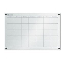 New glassx frosted glass dry erase board w/monthly p...
