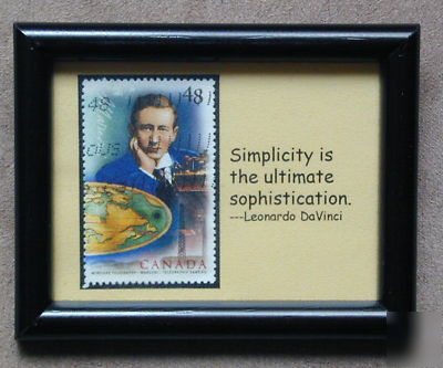 Postage stamp art - marconi and telegraphy stamp