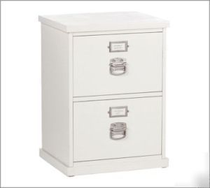 Pottery barn bedford 2 drawer white file cabinet
