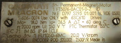 Siemens 1 FT5076-0AC01 0 z f _ 1FT5076 _ 1-606-0074