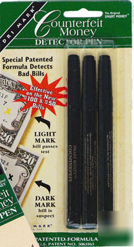Smart money counterfeit detector pens - 3 pack