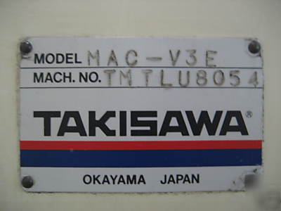 Takisawa mac-3V, cnc, vertical machining center, vmc