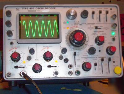 Tektronix 453 oscilloscope,probe & wavetek 1146/u gen.