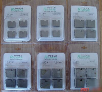 6 sets of 12R alloy dies fit on ridgid 12R 700 threader
