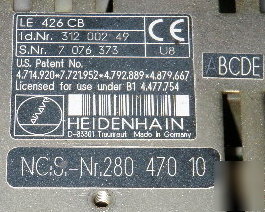Heidenhain tnc 426 cnc control le 426 cb LE426CB
