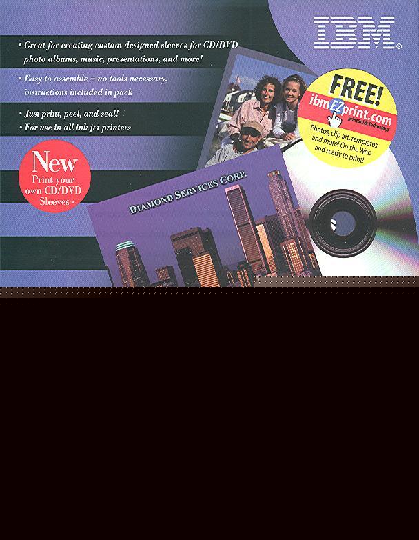 New 10 ibm photo quality inkjet glossy cd/dvd sleeves 