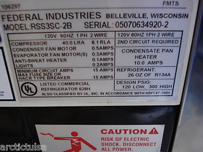 Open air merchandiser refrigerated 3FT federal mfg