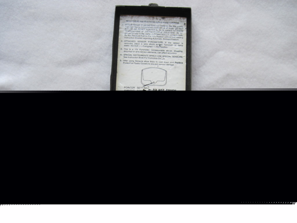 Vtg clapp's equipment single range pyrometer (50-400)f
