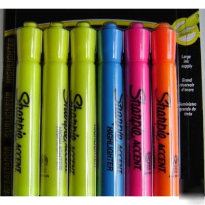 2 sharpie accent six assorted fluorescent highlighters 