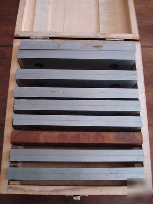 9 pair steel parallel set in wood box 1/4