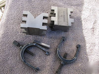 Brown sharpe 750 b machinist v block tool set up pair