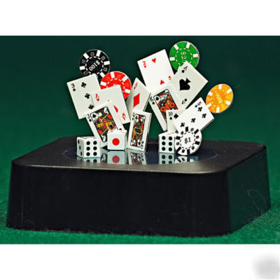 Card shark magnetic desk sculpture