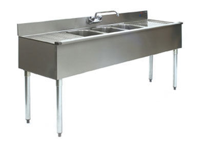 Eagle 3 compartment under bar sink 72