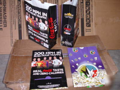 Nascar/coke popcorn bags 130OZ butter 2PLY laminated