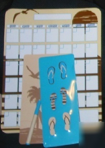 New calender pens & magentic memo board set beach theme 