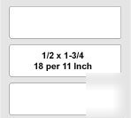270 laser print clear frosty pet labels 1/2 X1-3/4
