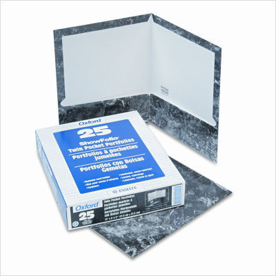 Marble laminated high gloss folder, charcoal
