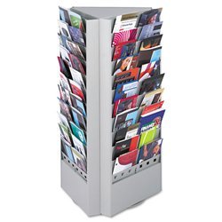 New steel rotary brochure rack, 17 x 15 x 30 1/2, gray