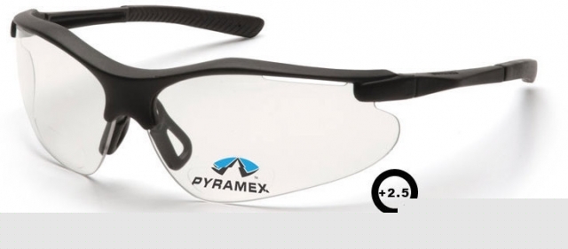 Pyramex fortress readers eyewear - clear + 2.5 lens