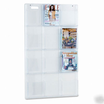 Safco 5602CL 12 pocket magazine display rack, clear