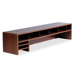 Safco wood lowprofile desktop organizer