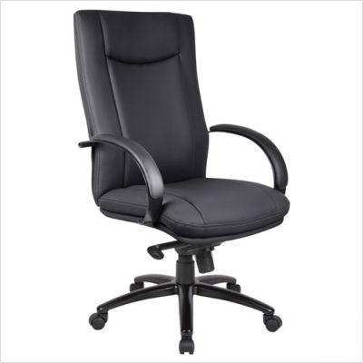 High back executive chair base fabric chrome black