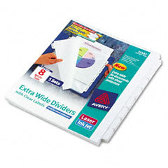 Index divider, 8-tabs, 9 X11 , laser and inkjet printab