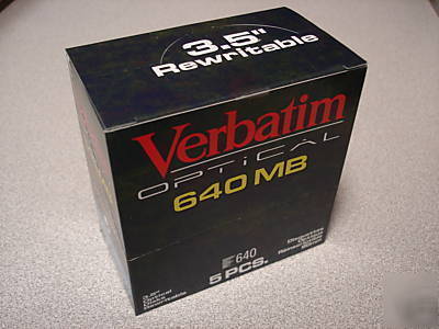 New (100) lot case of verbatim optical 640MB disk ow mo 