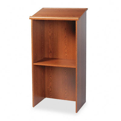 Stand-up lectern with adjustable shelf medium oak