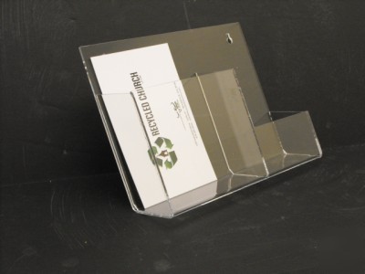 Two compartment acrylic brouchure holder wall mount