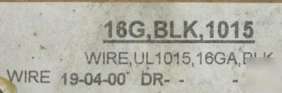 16G copper wire, black, UL1015 or mtw, 5000 feet