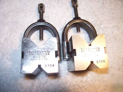 (2) l. s. starrett no. 278 matching v blocks and clamps