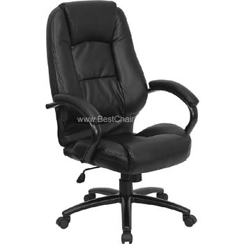 Black leather high back office chair [go-710-bk-gg]