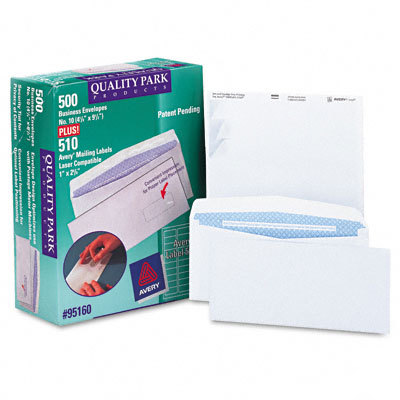 Security tinted envelope with label contemp #10 500/box