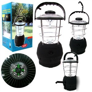 Super bright hand crank operated 12 led lantern w/