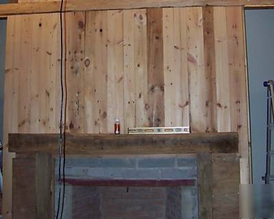 Antique rustic hewn white oak mantel, reclaimed lumber